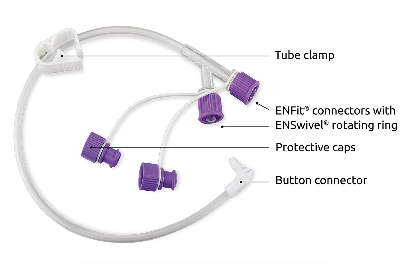 danumed Extension Set for Gastrostomy Button - Box of 10
